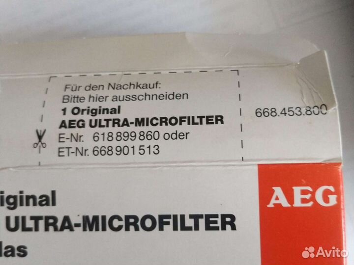 Оригинальный фильтр hepa/нера AEG Германия