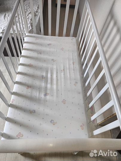 Детская кровать для новорожденных с матрасом