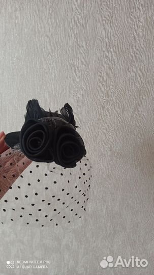 Шляпка заколка с вуалью