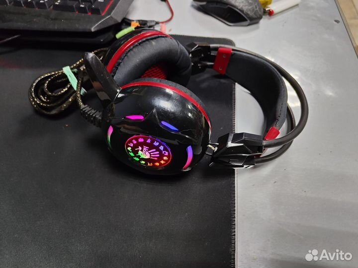 Наушники игровые A4Tech Bloody G300 Black + Red