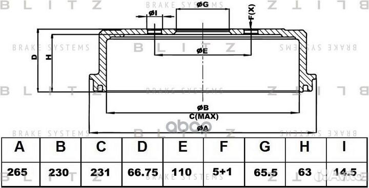 Барабан тормозной BT0146 Blitz