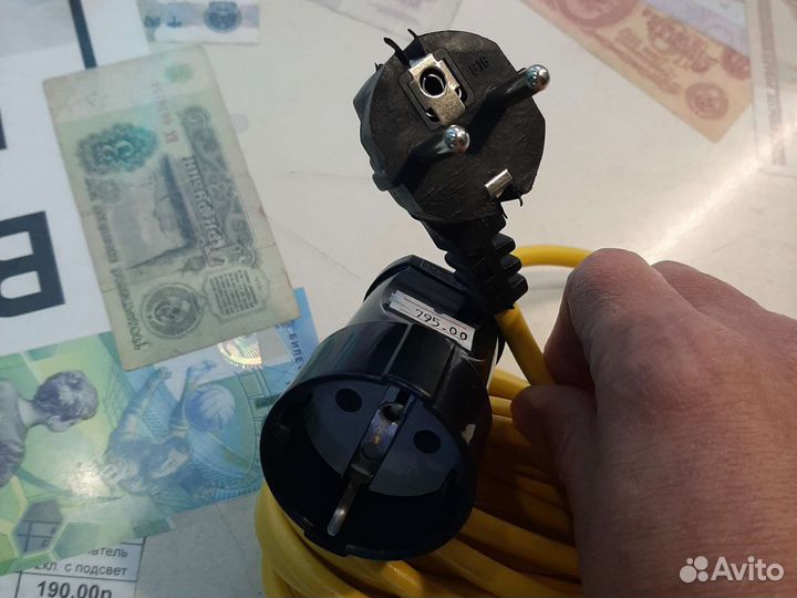 Удлинитель 10 метров Союз 3 * 0,75 2200ватт