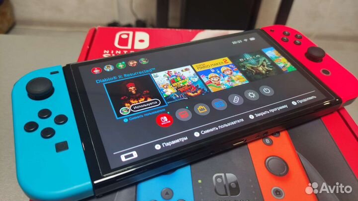 Nintendo switch oled 64 gb. 30 игр и 5 джойстиков