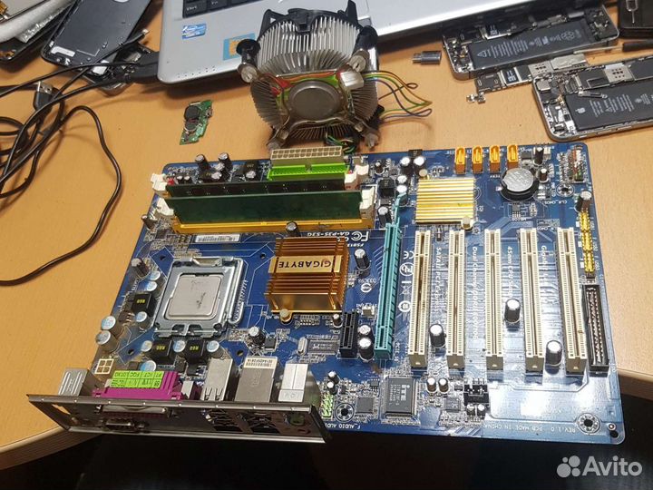 Мат плата 775 с процом е5400 и ддр2(3гб)(киров скл