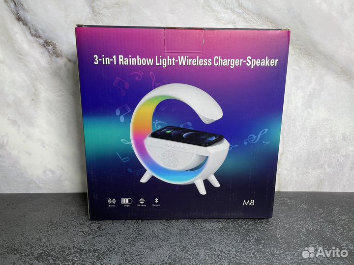 Лампа колонка зарядная станция 3 в 1 новая