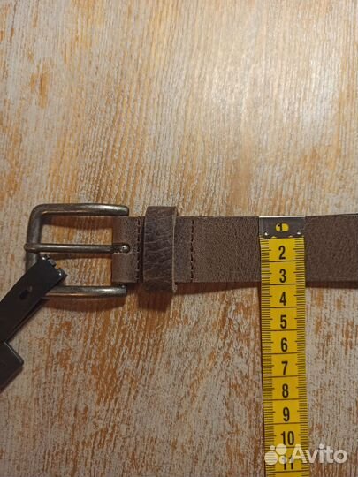 Мужской кожаный ремень 3 см серо-коричневый