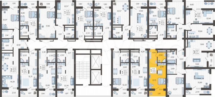 Квартира-студия, 23,2 м², 7/19 эт.