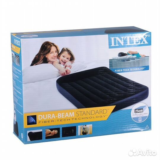 Intex Кровать надувная с подголовником фул