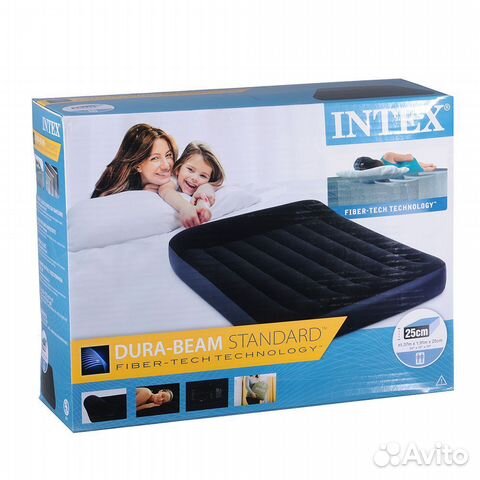 Intex Кровать надувная с подголовником фул