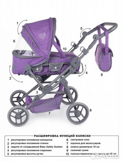 Коляска трансформер для кукол