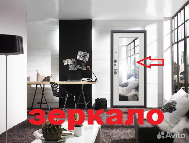 Входная дверь с зеркалом зеркало