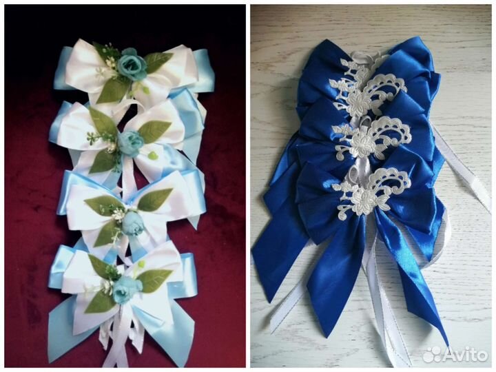 Украшения на машину, бантики разных цветов