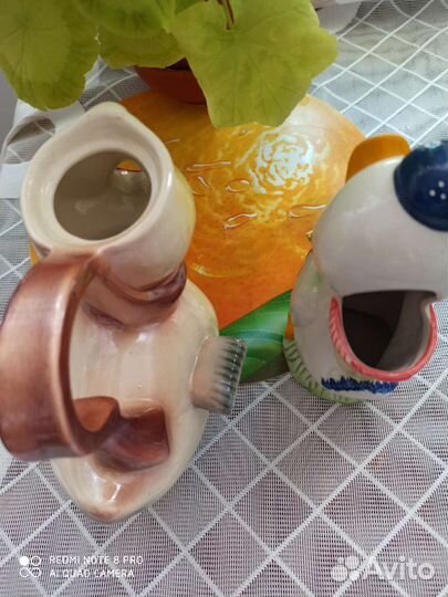 Вазы из цветного чешского стекла 80х г, винтаж