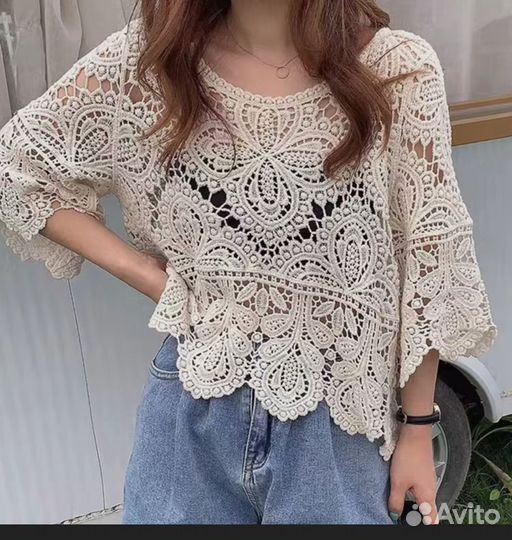 Женская летняя свободная блузка