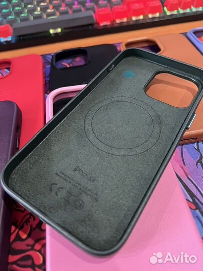 Чехол кожа iPhone от12 до 14ProMax Magsafe Leather