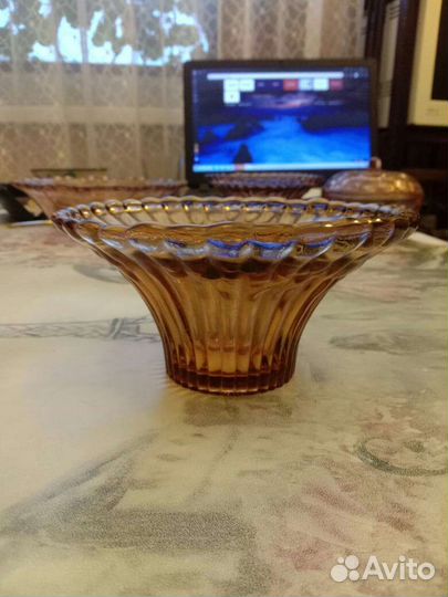 Вазочки, конфетницы цветное стекло СССР