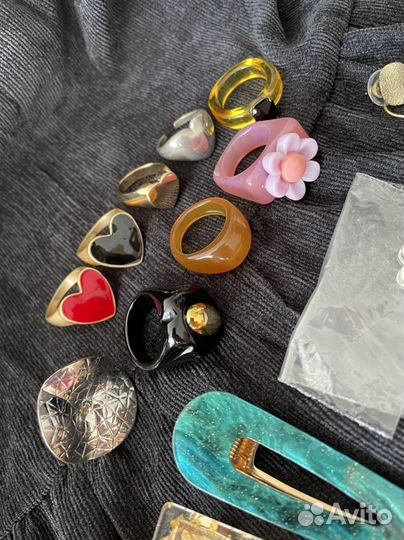 Бижутерия кольца женские, заколки, серьги