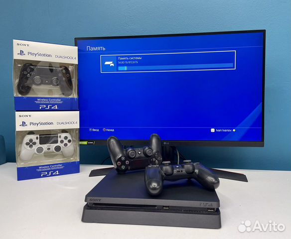 Sony PS4 Slim 1tb + 100 игр подписка на год объявление продам