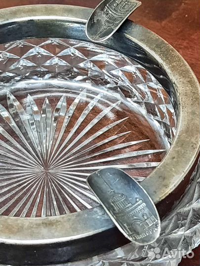 Пепельница ленинград,стекло,мелхиор