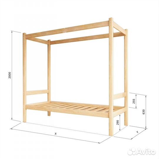 Кровать детская настоящий массив