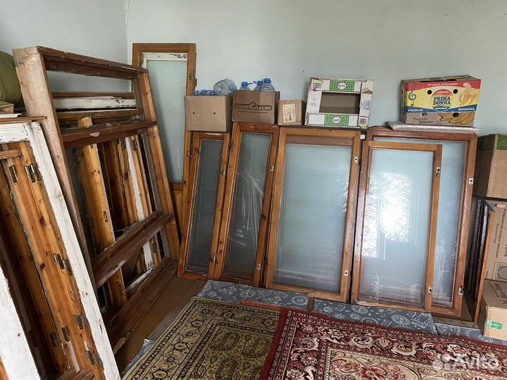 Рамы оконные остеклённые деревянные - 10 шт