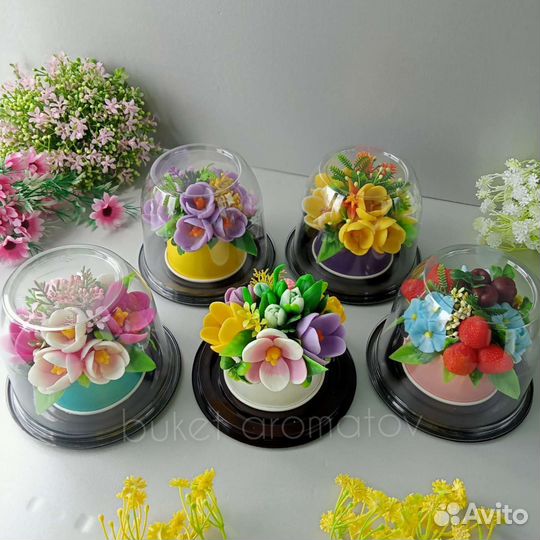 Букеты из мыла. Розы, пионы, тюльпаны, ромашки