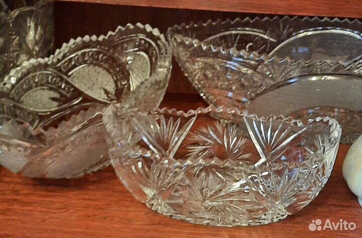 Хрусталь,вазы,салатницы,посуда,лодочки,стаканы
