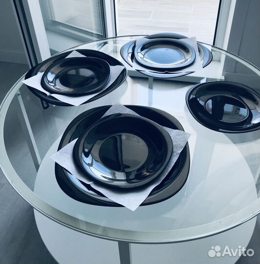 Набор посуды тарелки бу чёрный