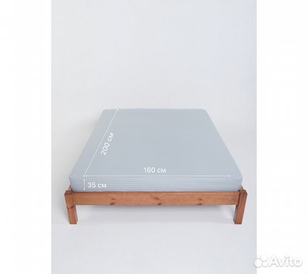 Простыня GoodNight Pure Страйп-сатин 160*200*35, с