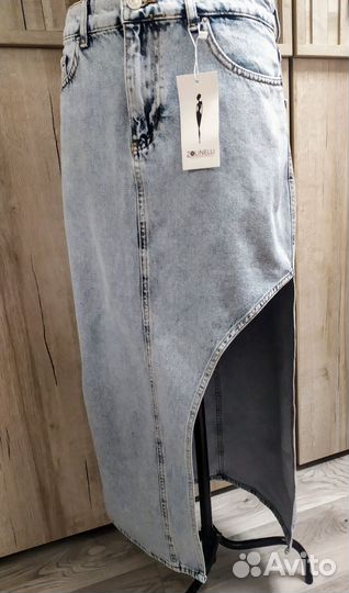 Джинсовая юбка длинная 48 50
