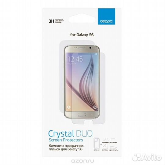 Комплект защ.плёнок для samsung Galaxy S6 (глянц.)