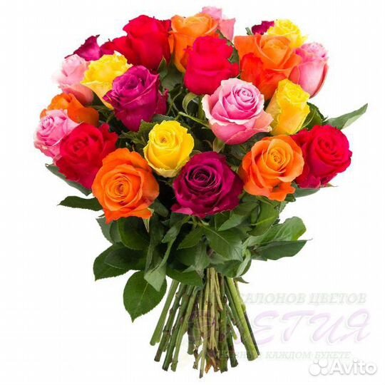 Букет из 25 роз Микс 70 см