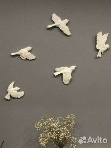 Декор на стену птицы гипс