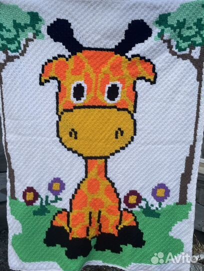 Плед вязаный детский ручной работы