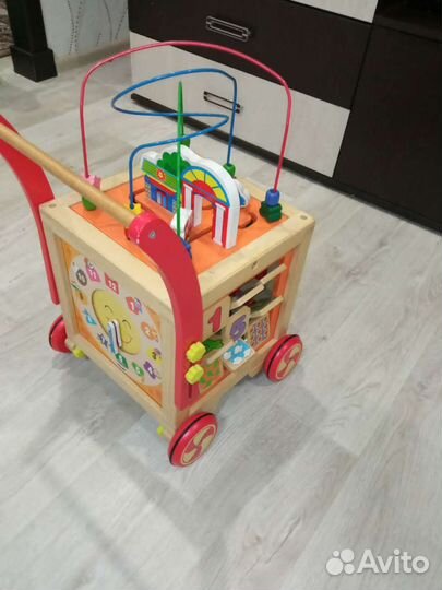 Ходунки каталка детские деревянные игровой центр