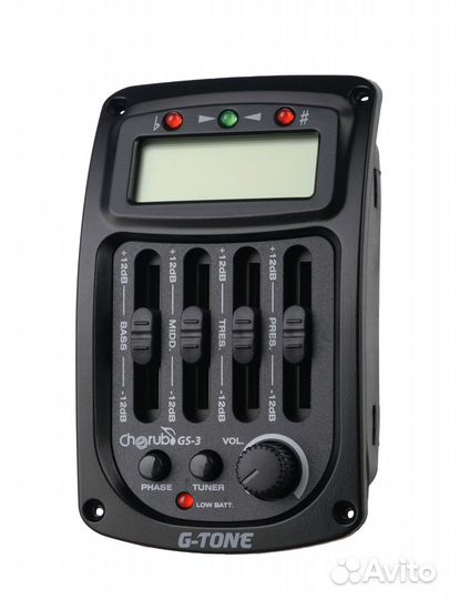 Эквалайзер д/акустической гитары с тюнером, врезно