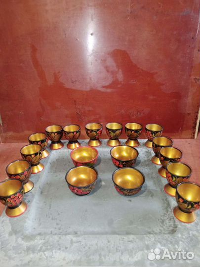 Набор посуды хохлома