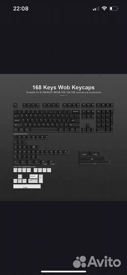 Кейкапы черные PBT Doubleshot