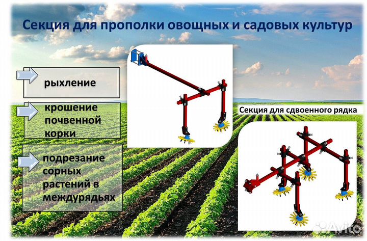 Секция для прополки капусты, свеклы, тыквы, овощей