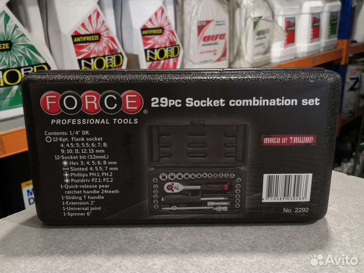 Набор 1/4 инстр. с 6-ти гран головками 29 пр force