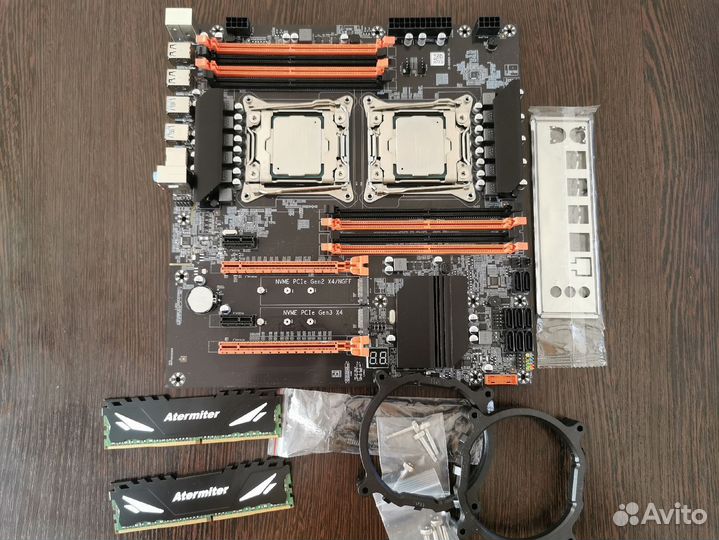 Комплект материнка X99 Dual + 2x E5-2699 V3 + 16Gb