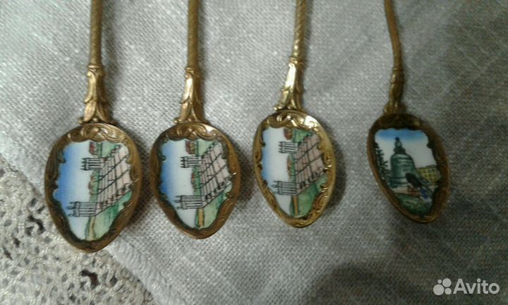 Ложки чайные с эмалью конец 50 годов СССР