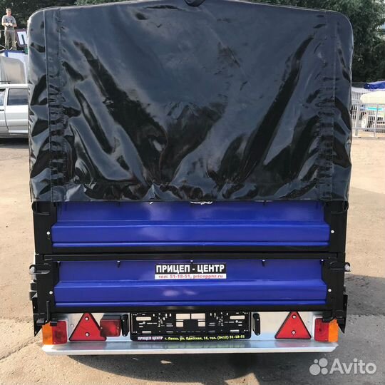 Прицеп Крепыш с окраш. бортами высокий тент. Новый