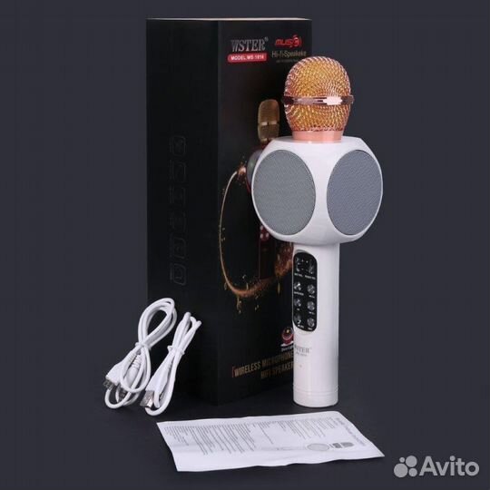 Беспроводной караоке микрофон Wster WS-1816 с Led