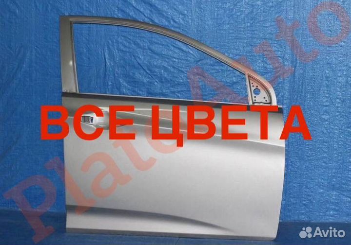 Дверь задняя правая Солярис 1 2010+серебристая