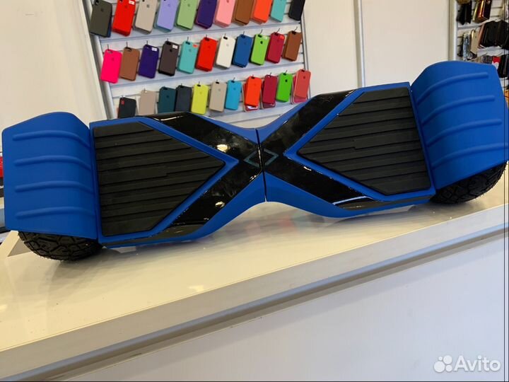 Гироскутер внедорожный синий/Черный крест