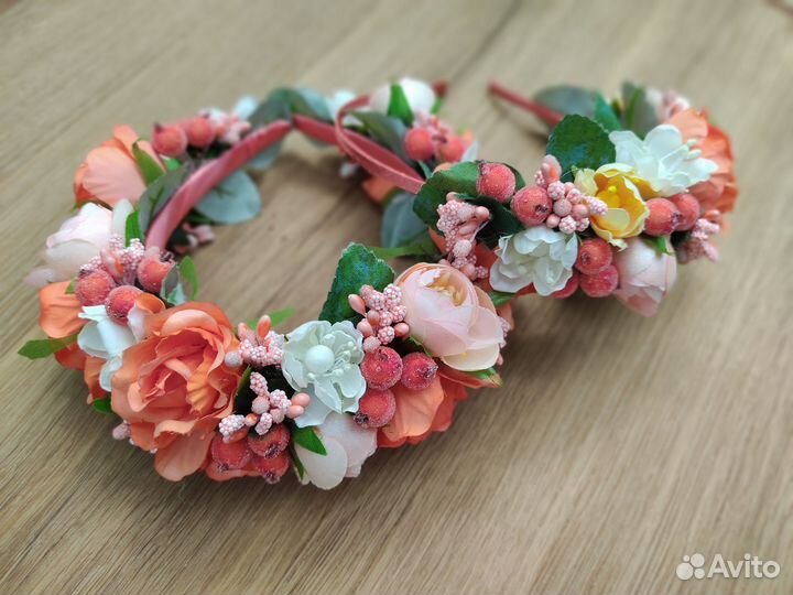 Ободок с цветами ручная работа