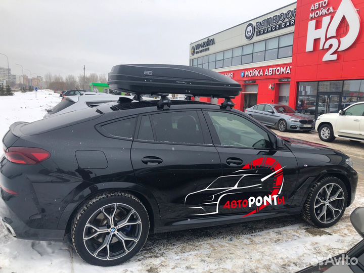 Автобокс Магнум 390 черный карбон на BMW X6