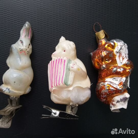 Елочные игрушки СССР на прищепке в реставрацию