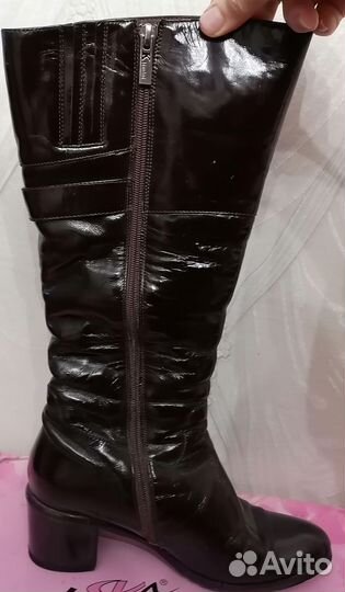 Сапоги женские, лаковые, р. 39